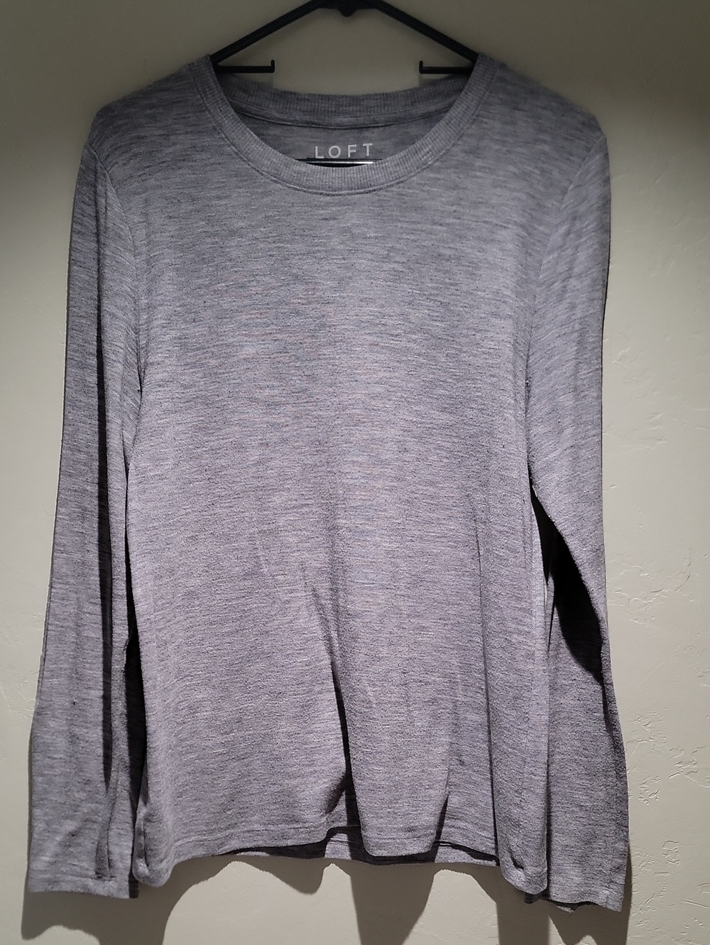 LOFT  Heather Gray Crewneck Lite Sweater